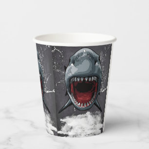Shark Birthday, Shark Attack, Paper Cups