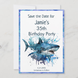Shark Birthday, Shark Attack, Save The Date