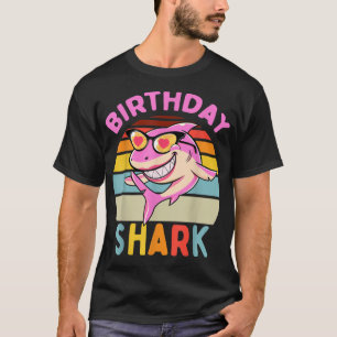 Shark Birthday Toddler Girls Kids Matching Family T-Shirt