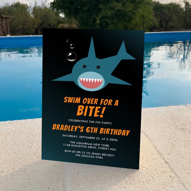 Shark Bite Any Age Birthday Invitation (Creator Uploaded)