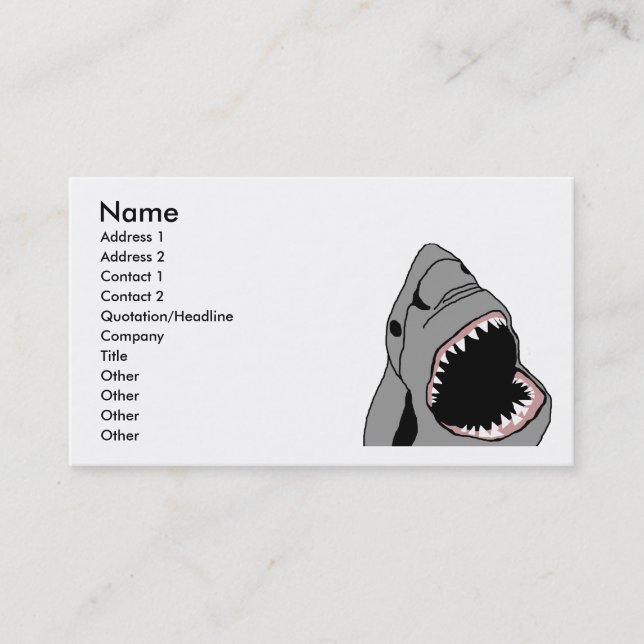 Shark bite business card (Front)