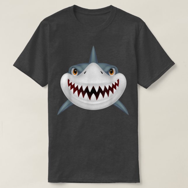Shark Bite Gear Teeth Smile Funny  T-Shirt (Design Front)