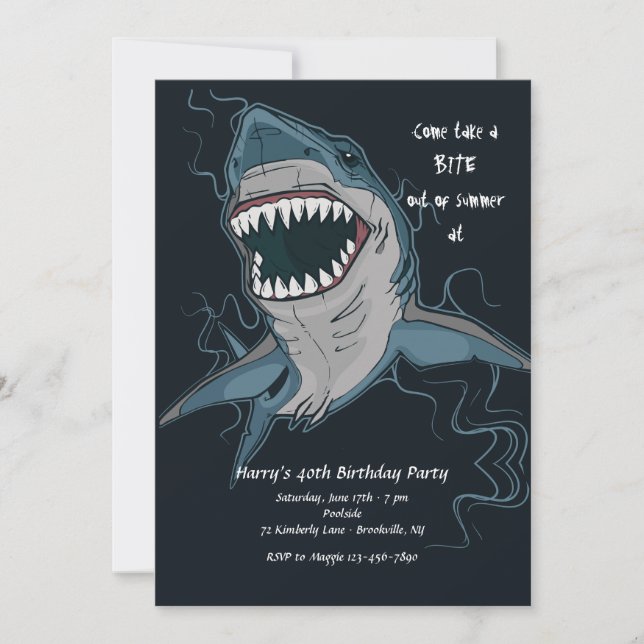 Shark Bite Invitation (Front)