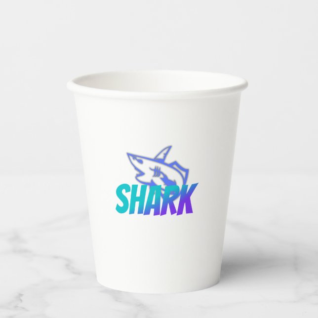 Shark  | Bold Ocean Predator Design for Gym & Gift Paper Cups (Front)