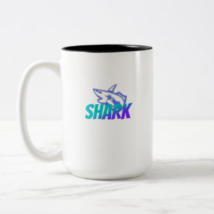 Shark Bold Ocean Predator Design for Gym & Gift Two-Tone Coffee Mug