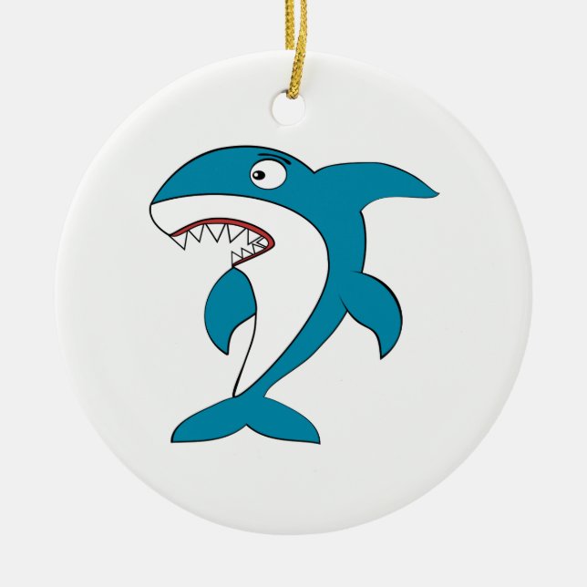Shark Ceramic Ornament (Front)
