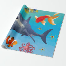 Shark Children Party Wrapping Paper