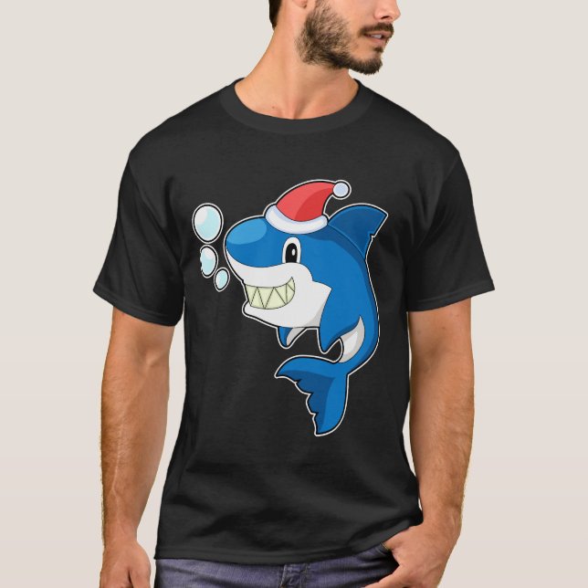 Shark Christmas Christmas hat T-Shirt (Front)