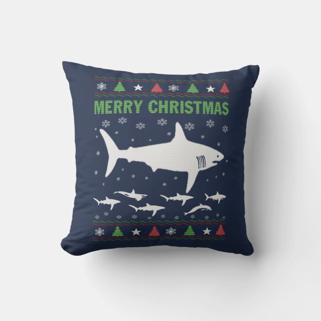 Shark Christmas Cushion (Front)