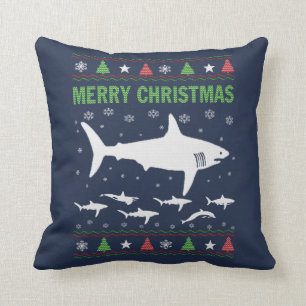Shark Christmas Cushion