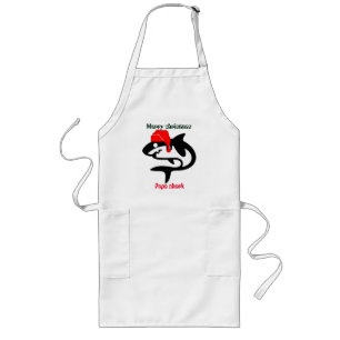 shark christmas family, customise personalised long apron