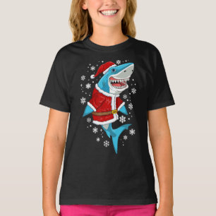 shark christmas gift  boys kids santa sharkmas T-Shirt