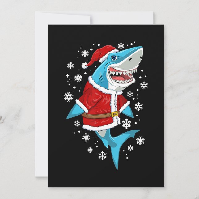 Shark Christmas Gift Santa Gifts Thank You Card (Front)
