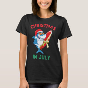 Shark Christmas In July Summer Vacation Beach Men T-Shirt