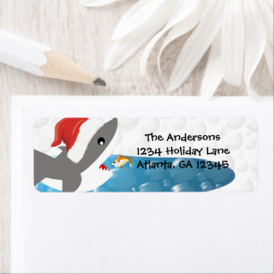 Shark Christmas Return Address Label