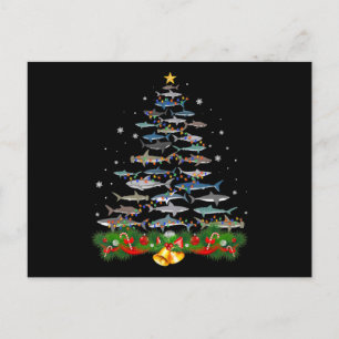Shark Christmas Tree Shark Lovers Gifts Invitation Postcard