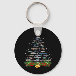 Shark Christmas Tree Shark Lovers Gifts Key Ring