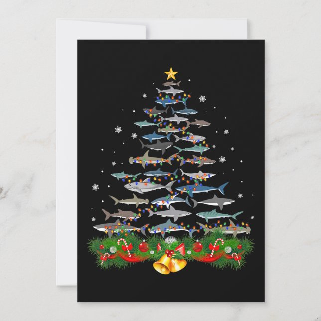 Shark Christmas Tree Shark Lovers Gifts Men Women Save The Date (Front)
