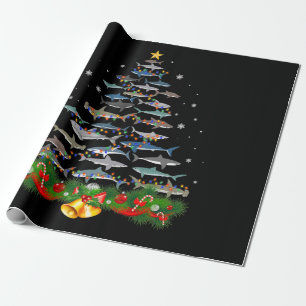 Shark Christmas Tree Shark Lovers Gifts Men Women Wrapping Paper