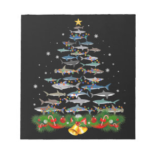 Shark Christmas Tree Shark Lovers Gifts Notepad