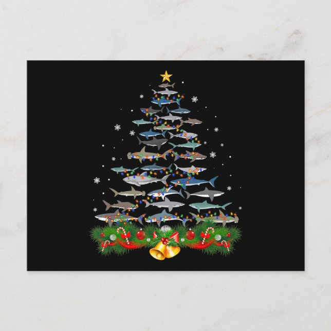 Shark Christmas Tree Shark Lovers Gifts Postcard (Front)