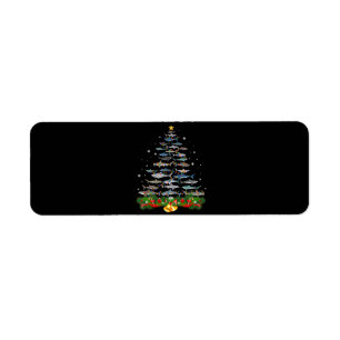 Shark Christmas Tree Shark Lovers Gifts Return Address Label