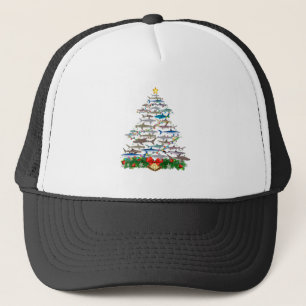 SHARK Christmas Tree Shirt SHARK Lovers Gifts Men Trucker Hat