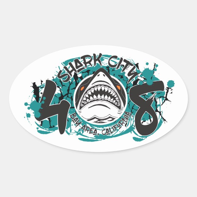 Shark City Bay Area 408 Sticker (Front)