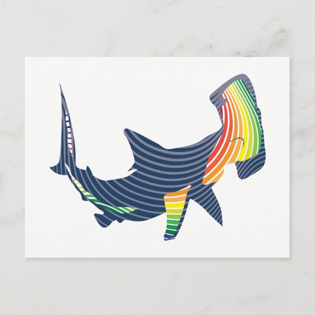 Shark Colour Swirl Postcard (Front)