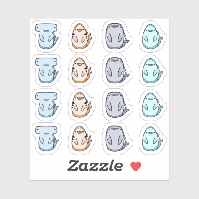 Shark Contour Stickers (Sheet)