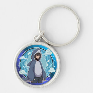 Shark Costume Coffee Art Key Ring