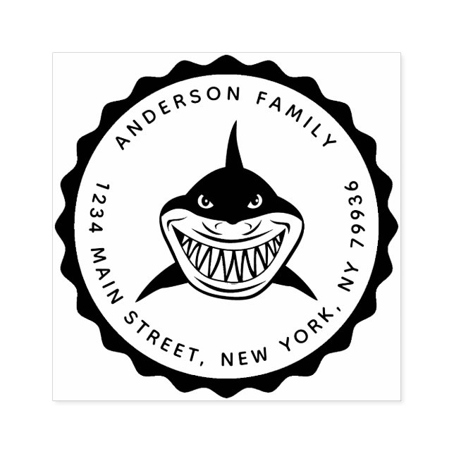 Shark, Create Your Own Family Name Rubber Stamp (Imprint)