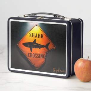 Shark Crossing Marine Animal Metal Lunch Box
