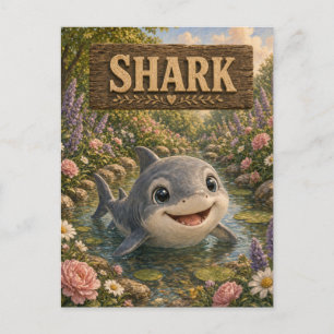 Shark Cute Baby Storybook Nursery Animal Postcard