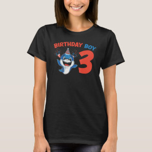Shark   Cute Kids Sharks Graphic Birthday Boy 3 T-Shirt