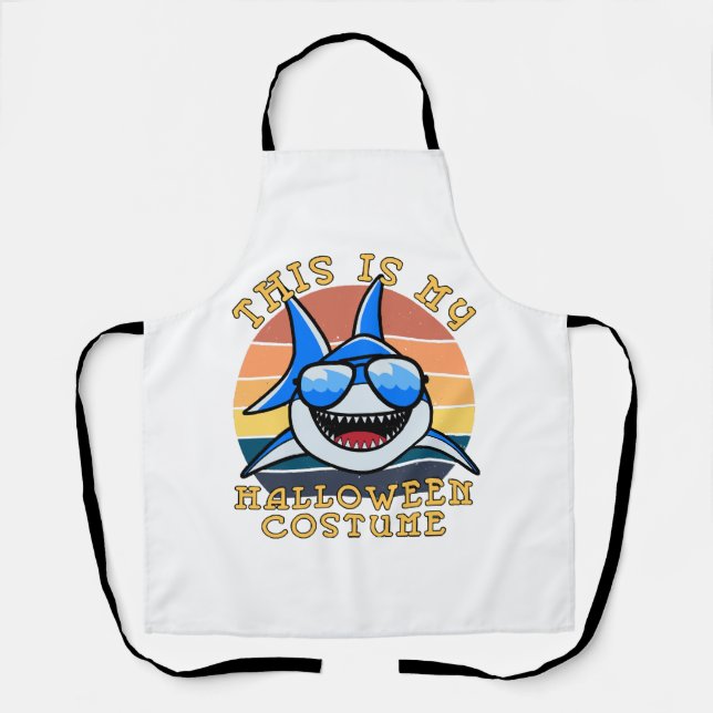 Shark Daddy Spooky Sunset Funny Apron (Front)