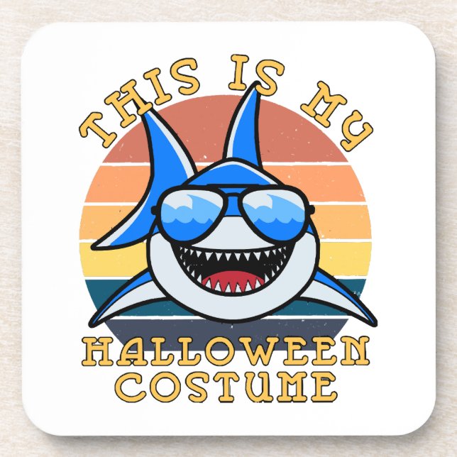 Shark Daddy Spooky Sunset Funny Coaster (Front)