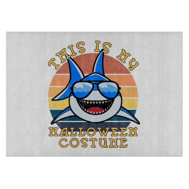 Shark Daddy Spooky Sunset Funny Cutting Board (Front)
