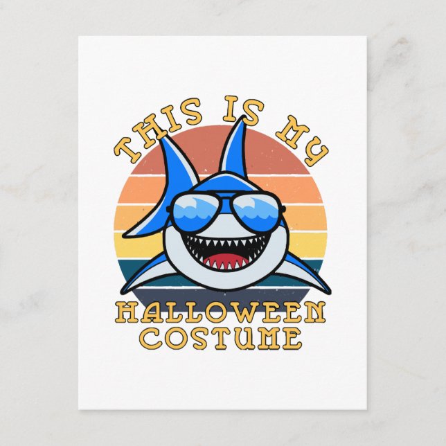 Shark Daddy Spooky Sunset Funny Enclosure Card (Front)
