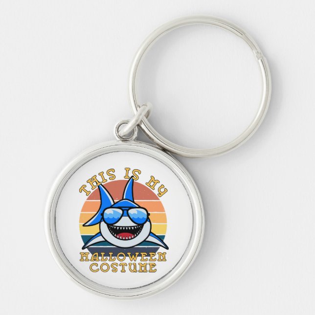 Shark Daddy Spooky Sunset Funny Key Ring (Front)