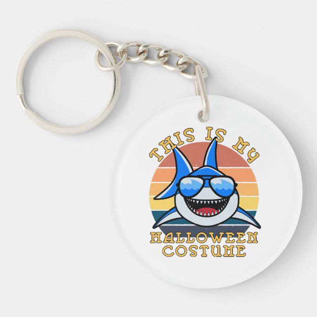 Shark Daddy Spooky Sunset Funny Key Ring (Front)