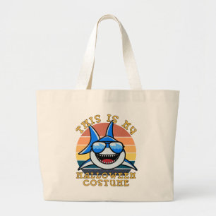 Shark Daddy Spooky Sunset Funny Large Tote Bag