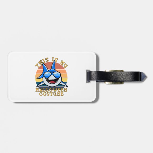 Shark Daddy Spooky Sunset Funny Luggage Tag (Back Horizontal)