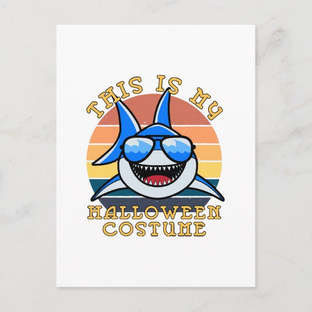 Shark Daddy Spooky Sunset Funny Postcard (Front)