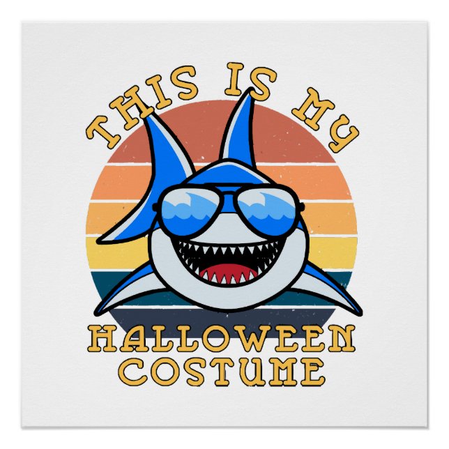Shark Daddy Spooky Sunset Funny Poster (Front)