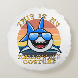 Shark Daddy Spooky Sunset Funny Round Cushion
