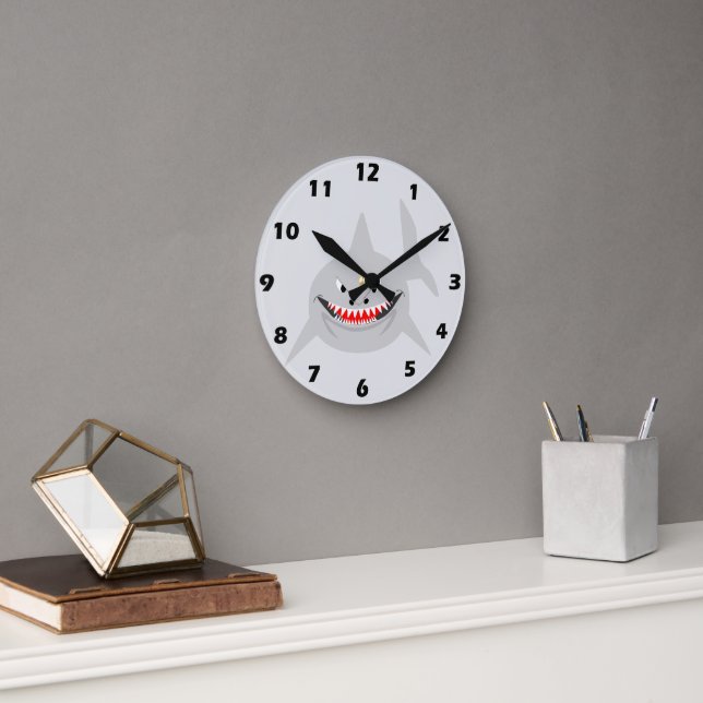 Shark Design Round Clock (Office)