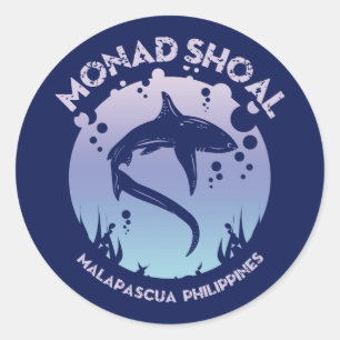 Shark Diving At Monad Shoal Classic Round Sticker