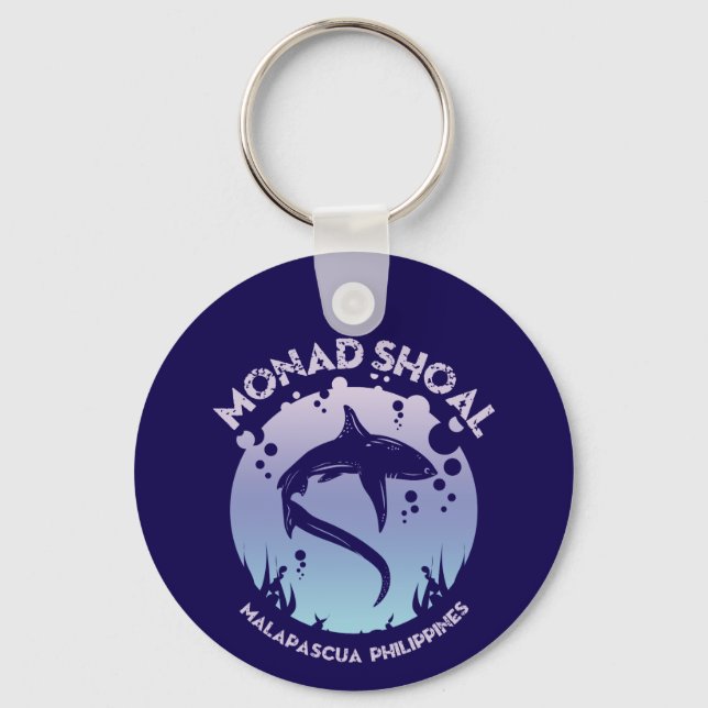 Shark Diving At Monad Shoal Key Ring (Front)