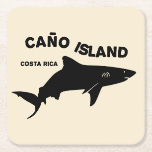 Shark Diving Caño Island - Costa Rica Square Paper Coaster
